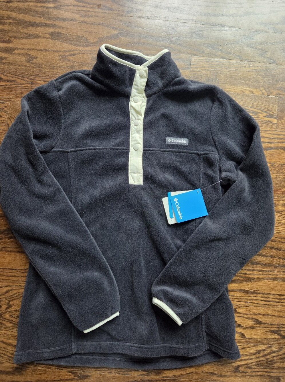 NWT Columbia Women's Three Lakes Half Snap Fleece Pullover Jacket Dark Gray